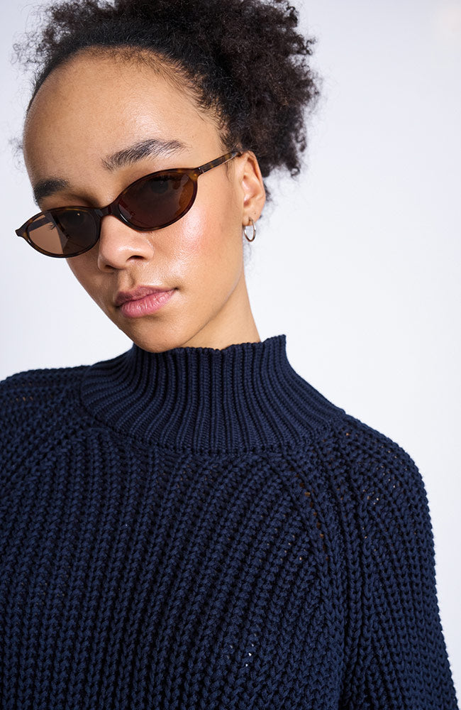 JAN N JUNE „Ola“-Pullover, blau, aus 100 % Bio-Baumwolle (GOTS) für Damen | Sophie Stone