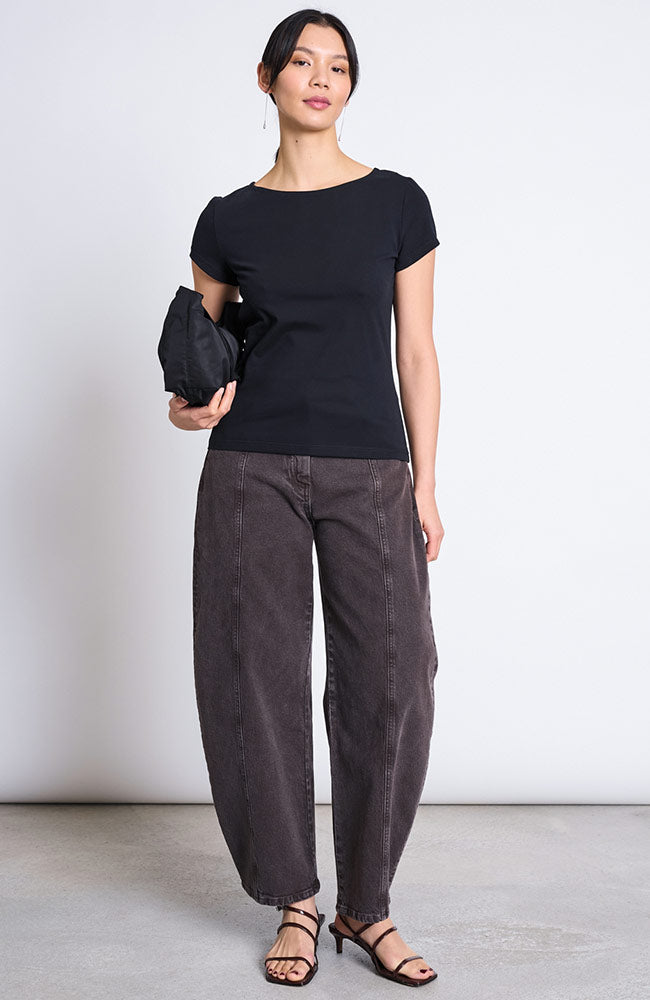 JAN 'N JUNE Faya barrel jeans mud van 99% biologisch katoen voor dames | Sophie Stone