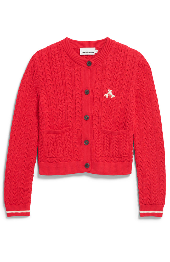 ARMEDANGELS Juliaanas vest rood biologisch katoen vrouwen | Sophie Stone