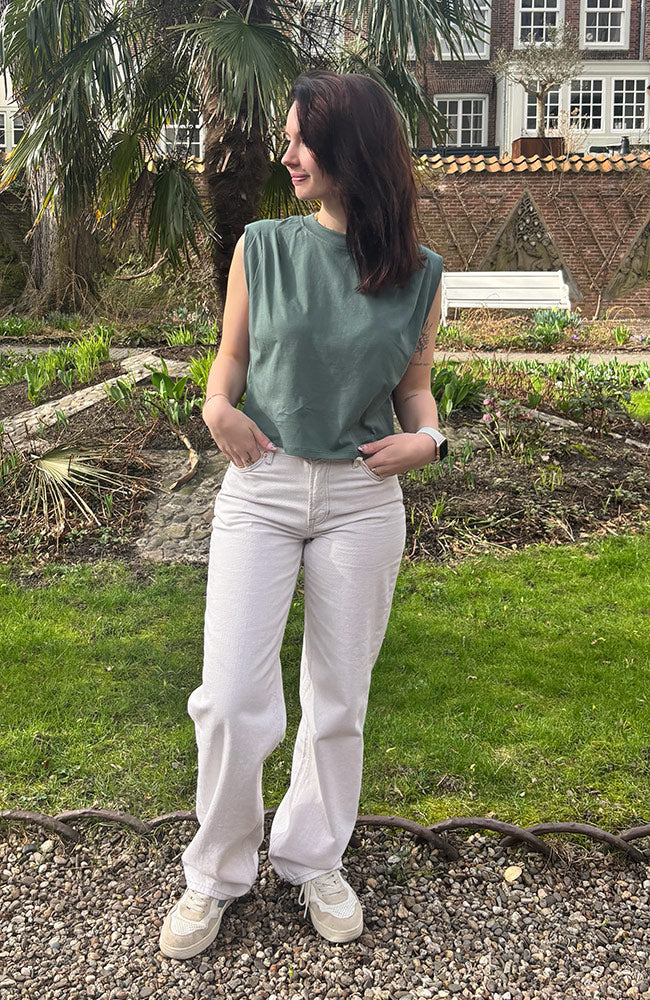 Kings of Indigo Caterina shirt green made from organic cotton for women | Sophie Stone