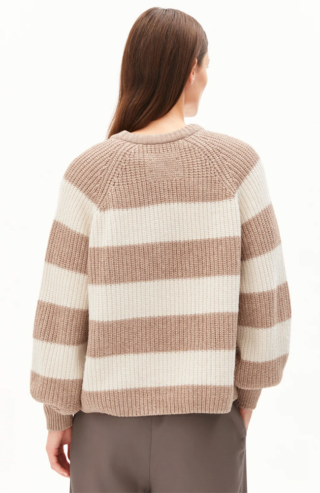ARMEDANGELS Kaagi sweater striped camel melange including organic cotton for women | Sophie Stone