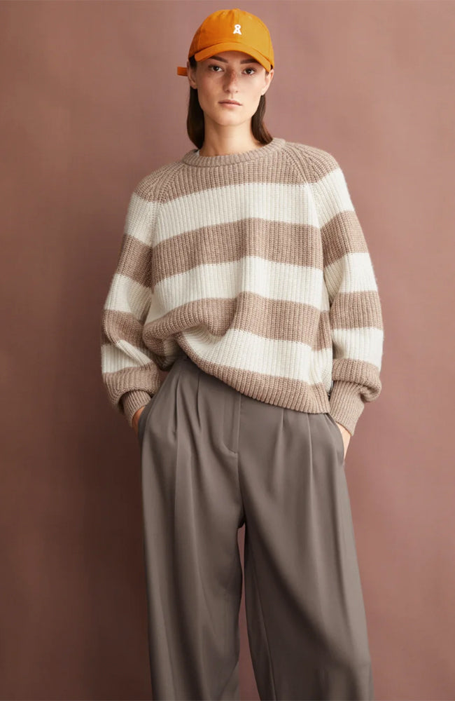 ARMEDANGELS Kaagi sweater striped brown including organic cotton for women | Sophie Stone
