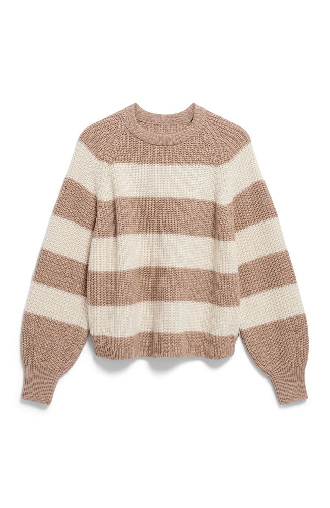 ARMEDANGELS Kaagi sweater striped camel melange including organic wool for women | Sophie Stone