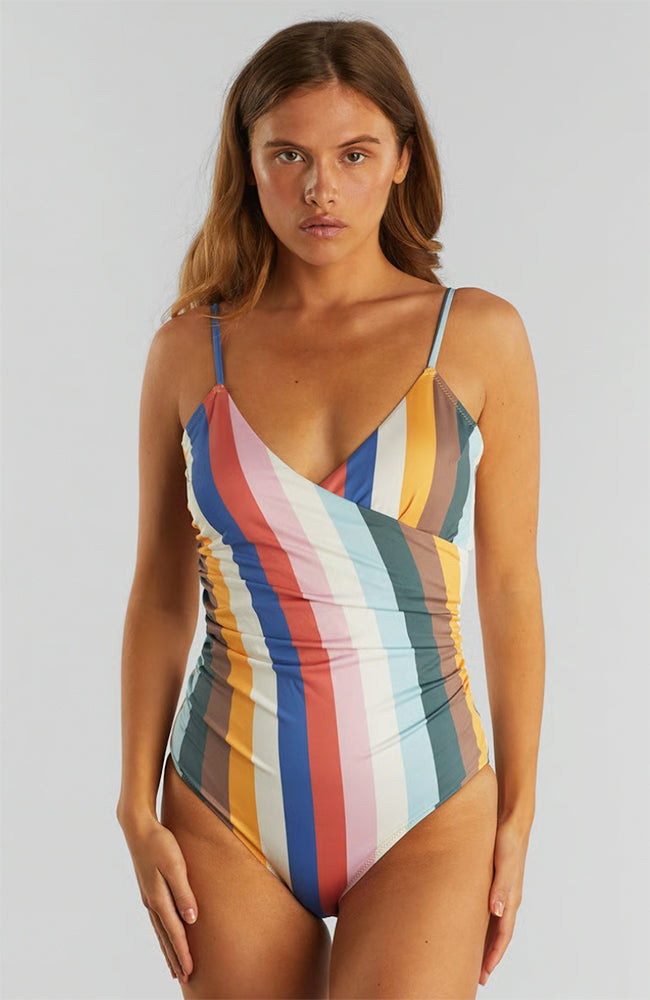 Dedicated Swimsuit Klinte Stripes Multi Color recycled plastic women | Sophie Stone