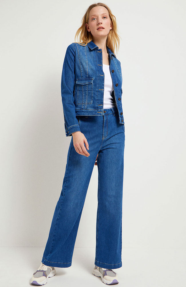 Lanius Marlene high-waist jeans mid blue van duurzaam biologisch katoen voor dames | Sophie Stone