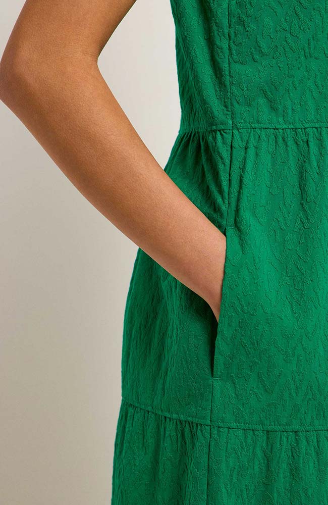 Lanius Maxi jurk structuur groen duurzaam & eerlijk gemaakt | Sophie Stone