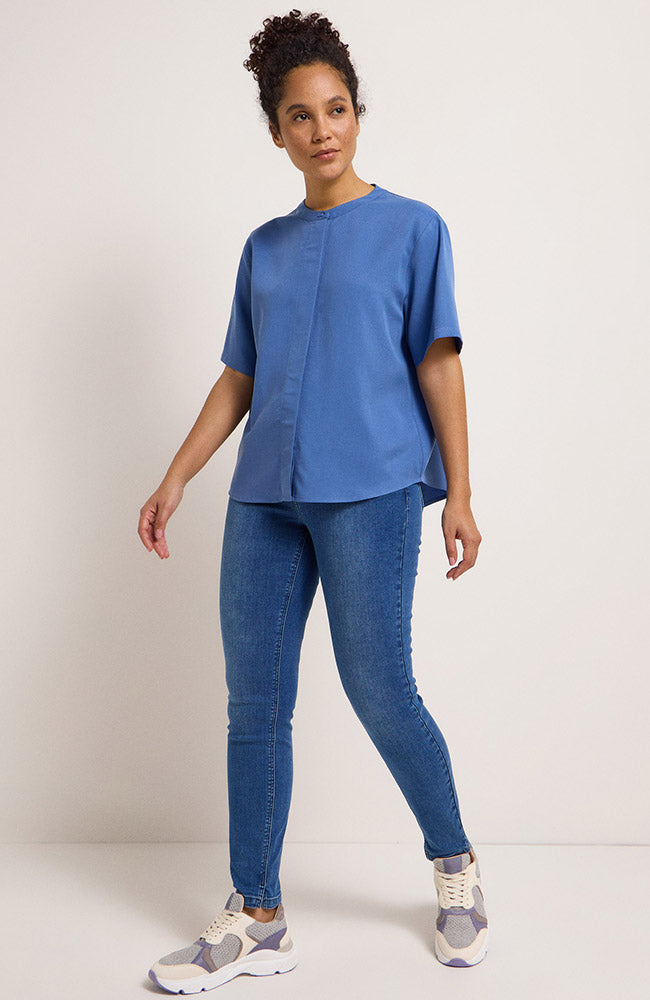 Lanius blouse blauw van duurzaam Lyocell (TENCEL) | Sophie Stone