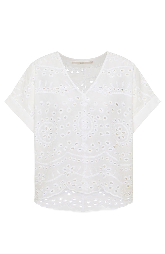 Lanius blouse organic cotton white for women | Sophie Stone