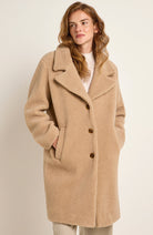 Lanius Teddy coat in beige from organic cotton x wool for women | Sophie Stone