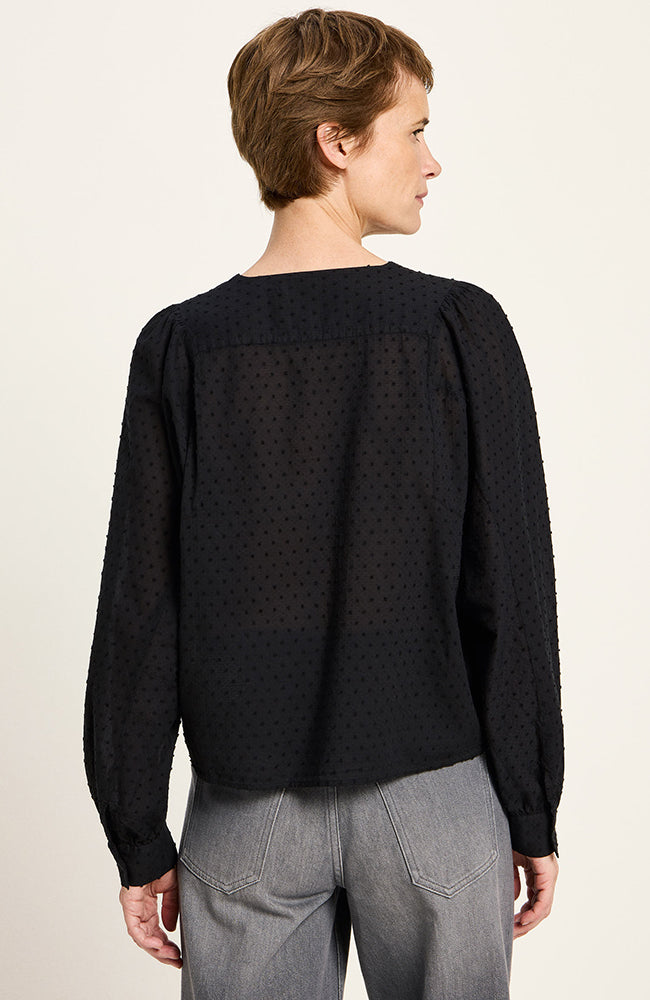 Lanius Blouse textured black from organic cotton | Sophie Stone