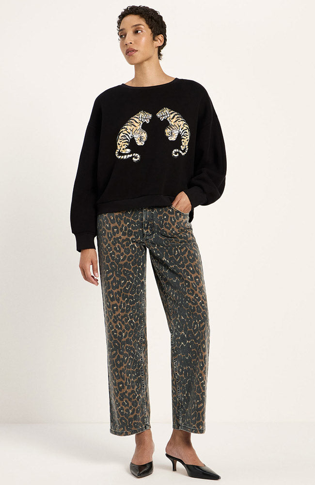 Lanius Statement sweatshirt zwart van 100% GOTS bio katoen voor dames | Sophie Stone