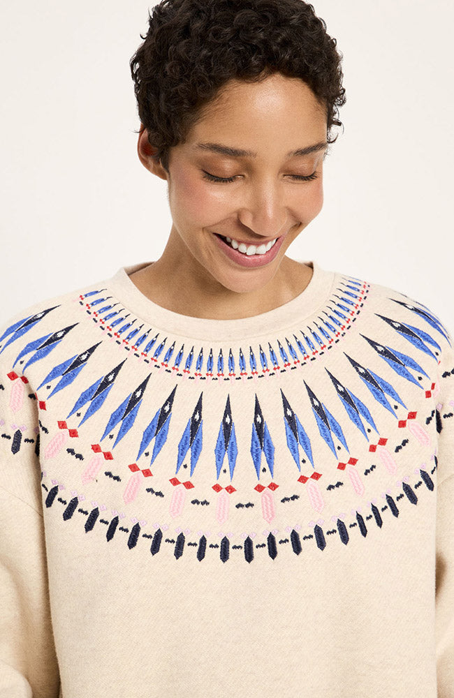 Lanius Statement trui beige van 80% GOTS bio katoen voor dames | Sophie Stone