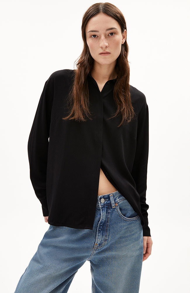 ARMEDANGELS Larisaana longsleeve blouse black by Ecovero ladies | Sophie Stone