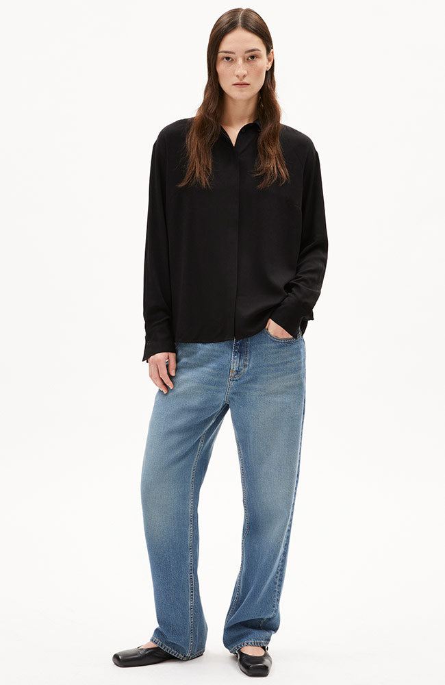 ARMEDANGELS Larisaana longsleeve blouse black by Ecovero for women | Sophie Stone