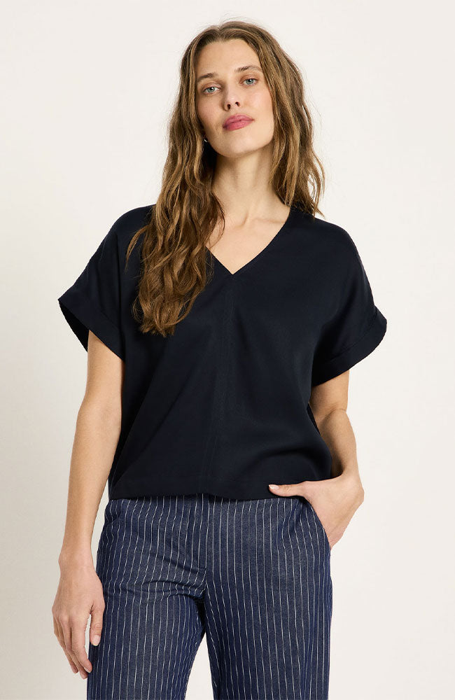 Lanius TENCEL blouse midnight blauw voor dames | Sophie Stone
