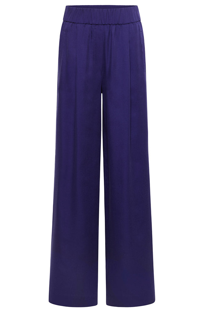Lanius wide leg broek violet blauw van TENCEL voor dames | Sophie Stone