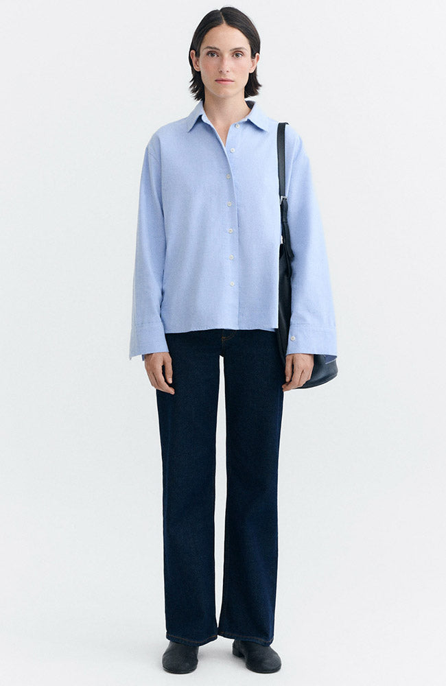 Thinking MU Manuela blouse light blue van 100% GOTS bio katoen vrouwen | Sophie Stone