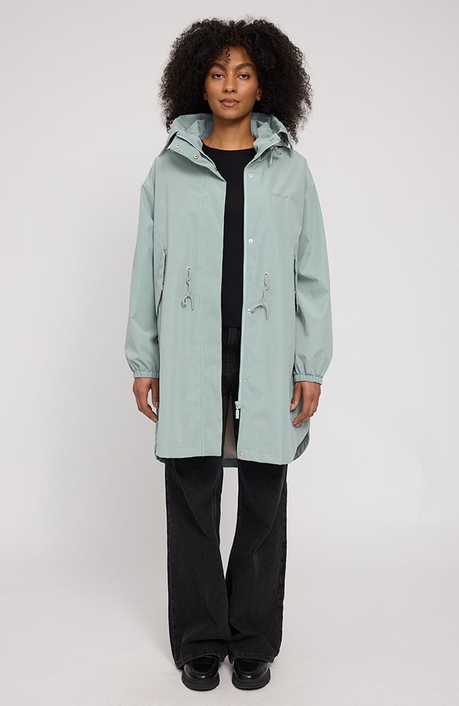 MAZINE Light parka jacket in pale aqua green from GRS for women | Sophie Stone