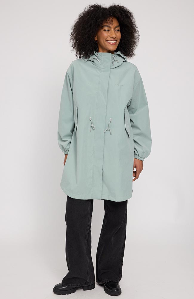 MAZINE Light parka jacket in pale aqua by GRS for women | Sophie Stone