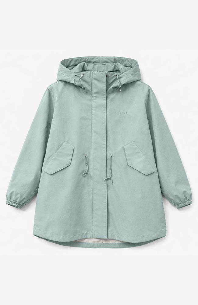 MAZINE Light parka jacket in pale aqua by GRS for women | Sophie Stone