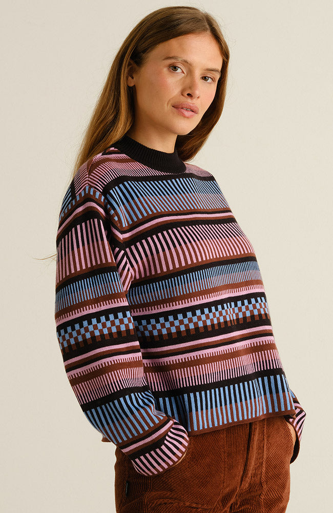 Dedicated Limhamn trui dashed stripe bio katoen vrouw | Sophie Stone