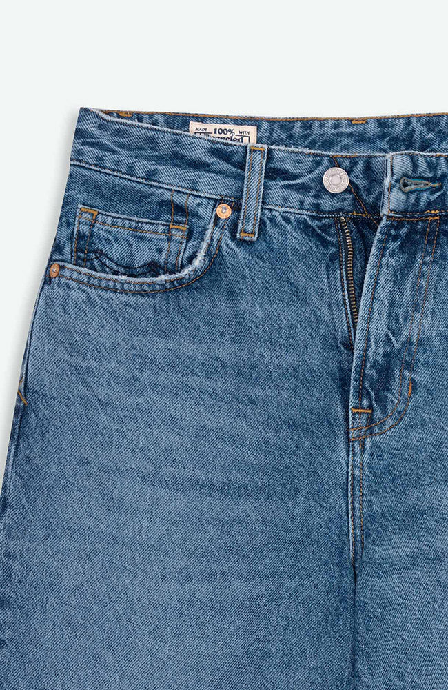 Kings of Indigo Liora jeans blauw mid worn gerecycled katoen dames | Sophie Stone