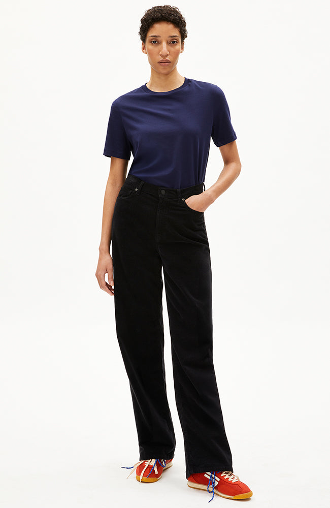 ARMEDANGELS Luaala t-shirt tinted navy organic cotton ladies | Sophie Stone