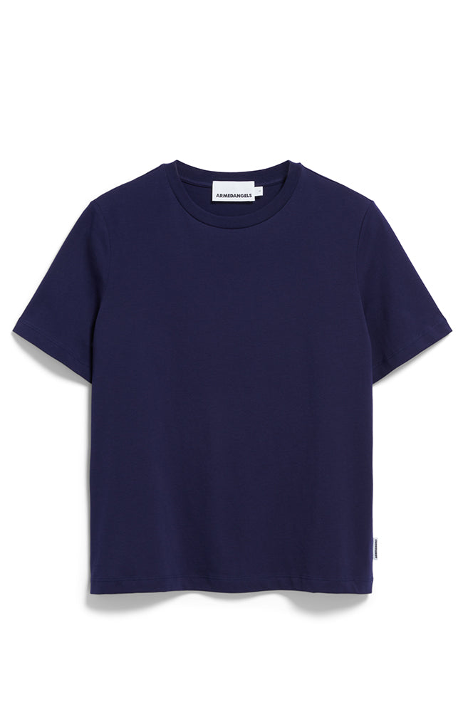ARMEDANGELS Luaala t-shirt blue organic cotton ladies | Sophie Stone