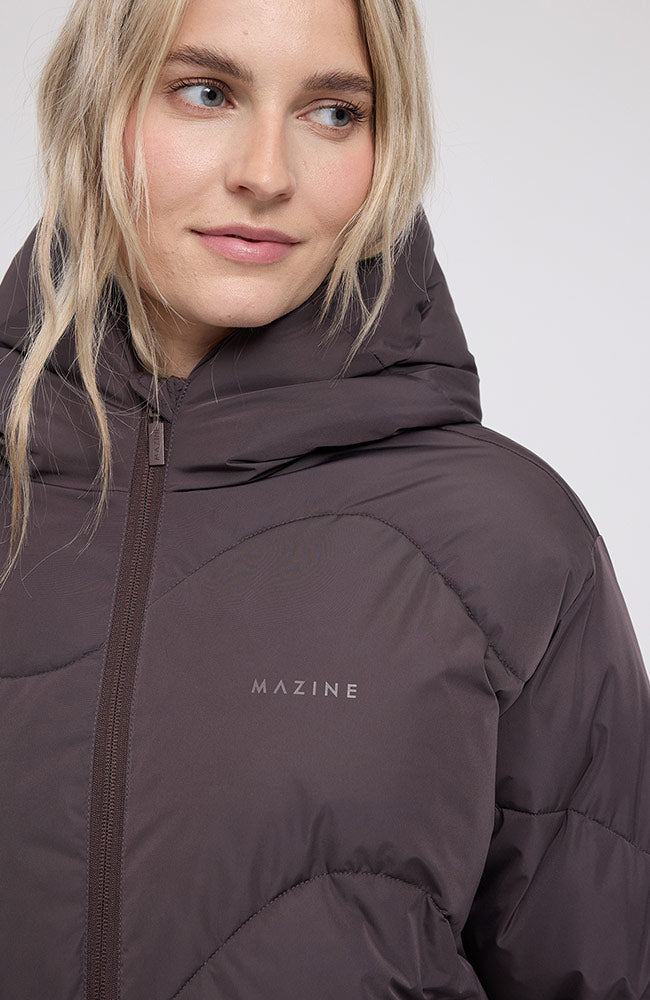 MAZINE Waves quilt short puffer jas eggplant van GRS voor dames | Sophie Stone