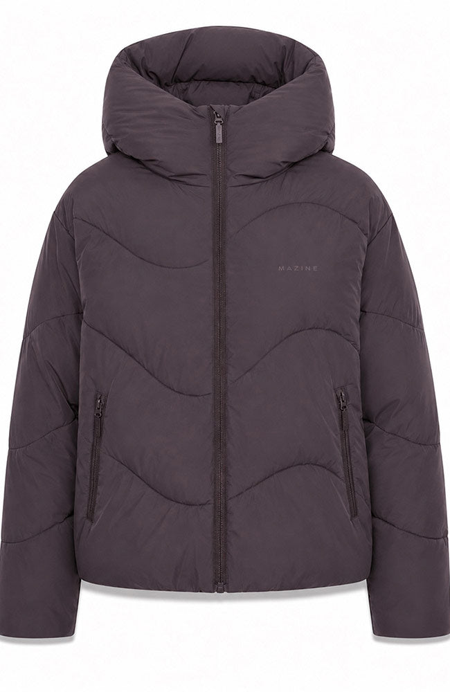 MAZINE Waves quilt short puffer jas eggplant van GRS voor dames | Sophie Stone