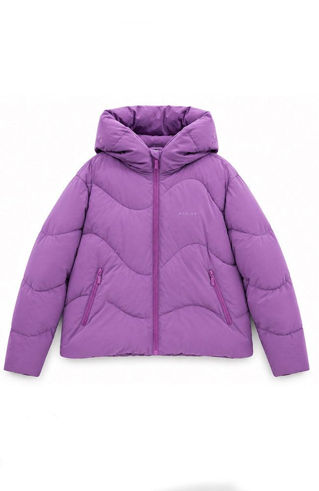 MAZINE Waves quilt short puffer jas pink grape van GRS voor dames | Sophie Stone