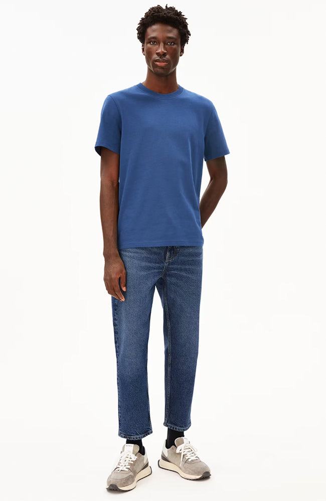 ARMEDANGELS Maarkos blaues T-Shirt Bio-Baumwolle Herren | Sophie Stone