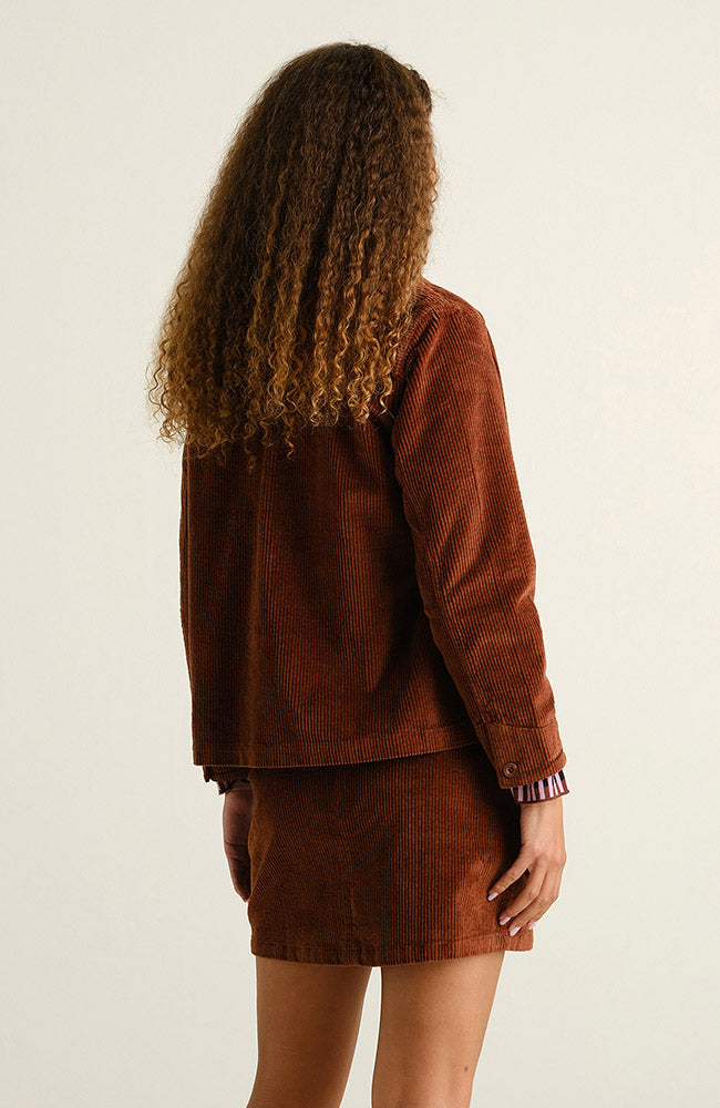 Dedicated Majorna Corduroy rokje bruin van 98% GOTS bio katoen vrouw | Sophie Stone