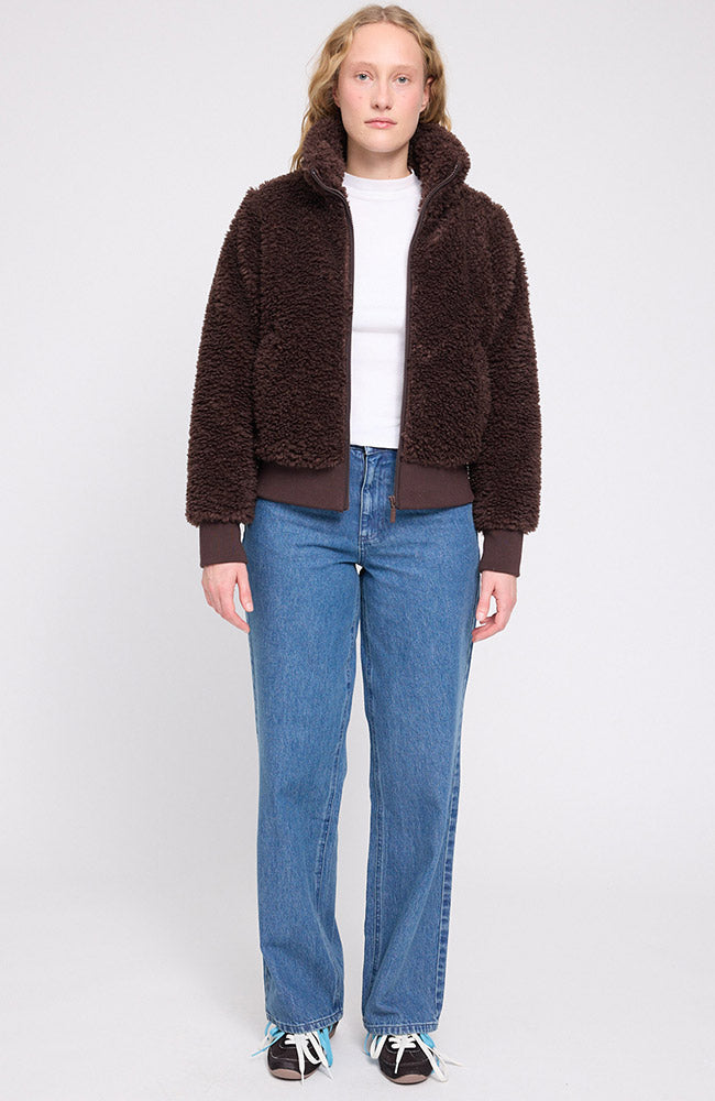 MAZINE Faux fur blouson jas coffee van GRS vrouw | Sophie Stone