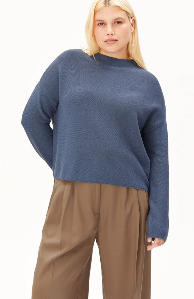 ARMEDANGELS Merinaa trui blauw bio katoen vrouwen | Sophie Stone