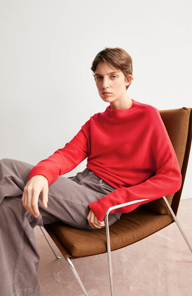 ARMEDANGELS Merinaa sweater candy apple red organic cotton woman | Sophie Stone