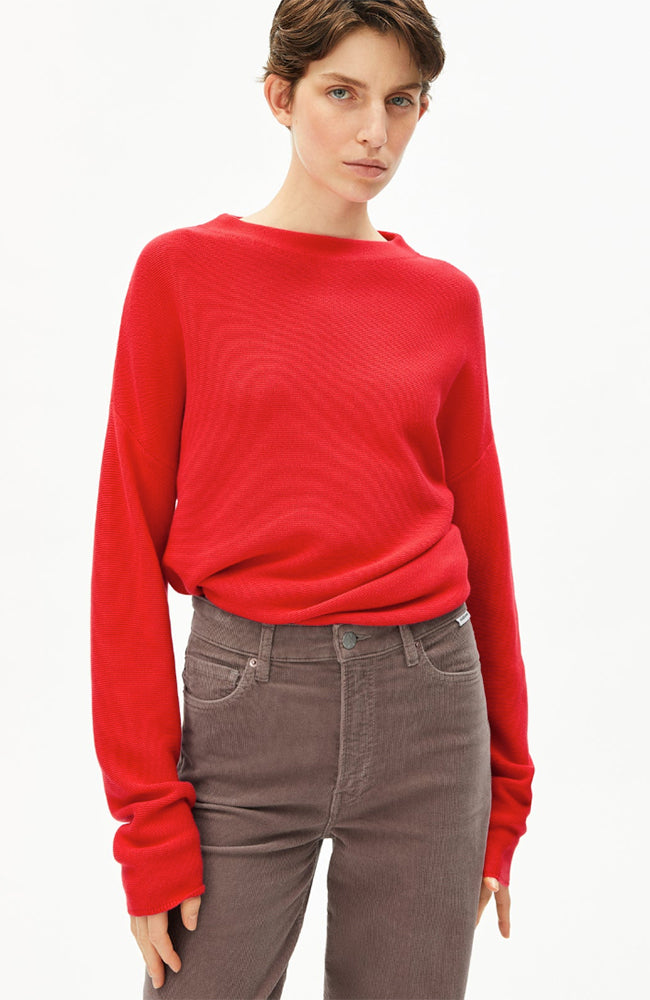ARMEDANGELS Merinaa sweater candy apple red organic cotton ladies | Sophie Stone