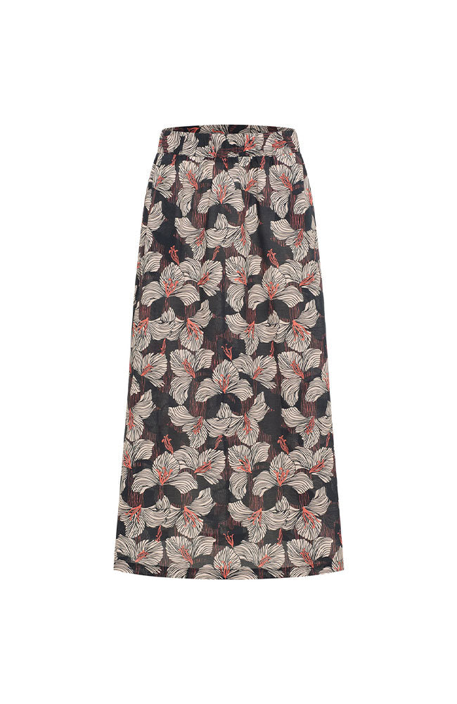 Lanius midi rok bloom onyx gemaakt van biologisch katoen voor dames | Sophie Stone