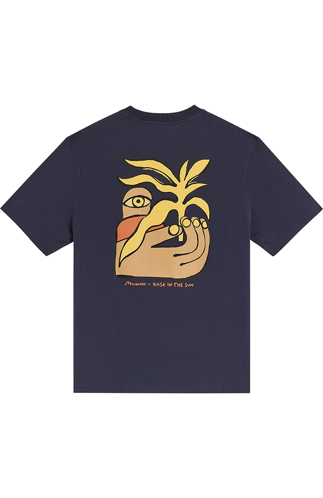 Bask in the Sun Plant T-shirt blue made from organic cotton for men | Sophie Stone