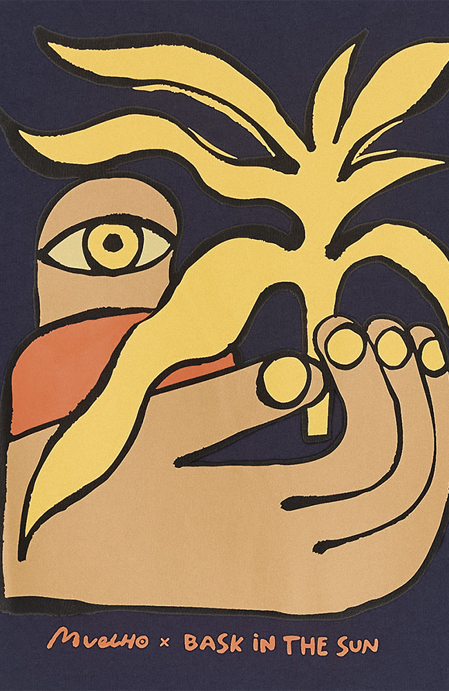 Bask in the Sun Plant T-shirt midnight made from organic cotton for men | Sophie Stone