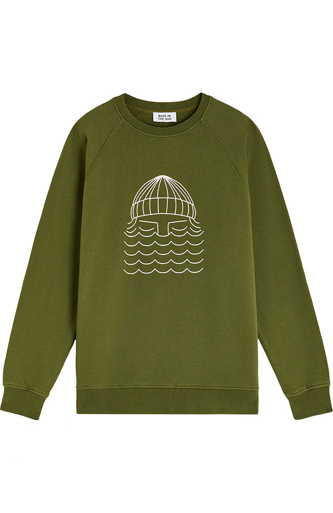 Bask in the Sun Olive the sea sweatshirt made of organic cotton men | Sophie Stone