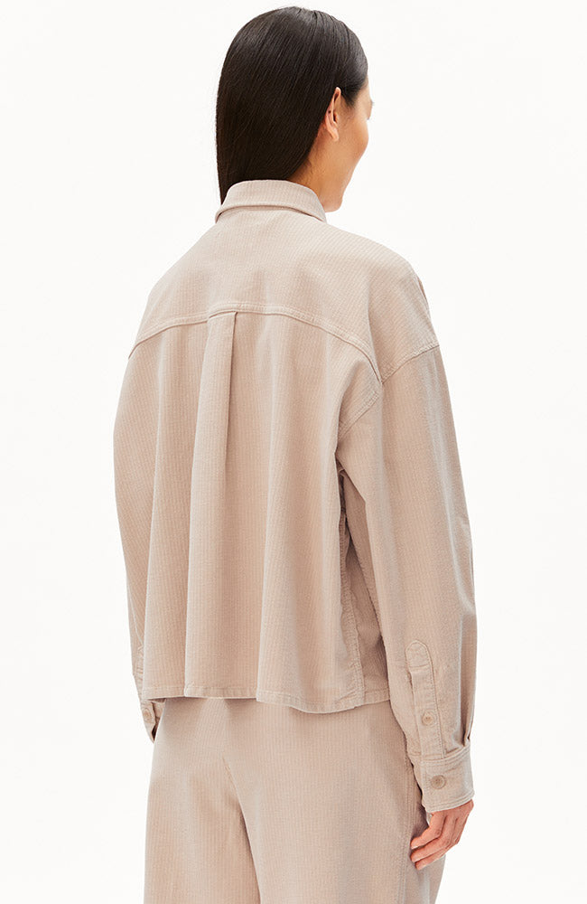 ARMEDANGELS Nalaani corduroy blouse beige van bio katoen vrouw | Sophie Stone