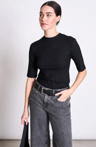 JAN 'N JUNE Nina shirt black in lyocell TENCEL for women | Sophie Stone
