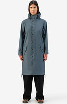 MAIUM woman raincoat Original blue gray from recycled polyester | Sophie Stone
