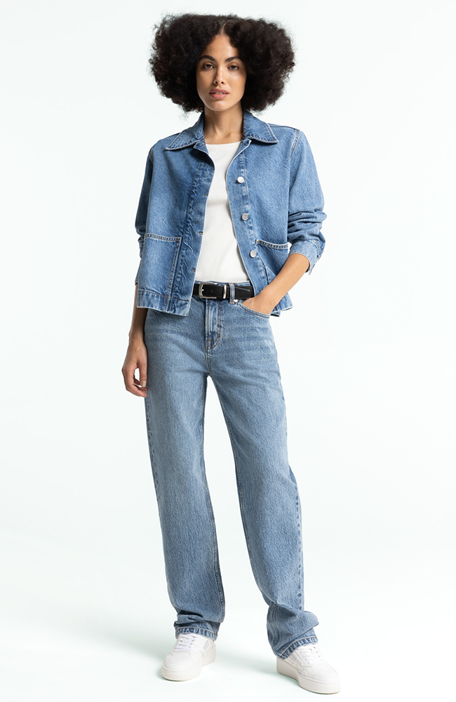 Kings of Indigo Ota spijkerjasje blauw bio katoen voor dames | Sophie Stone