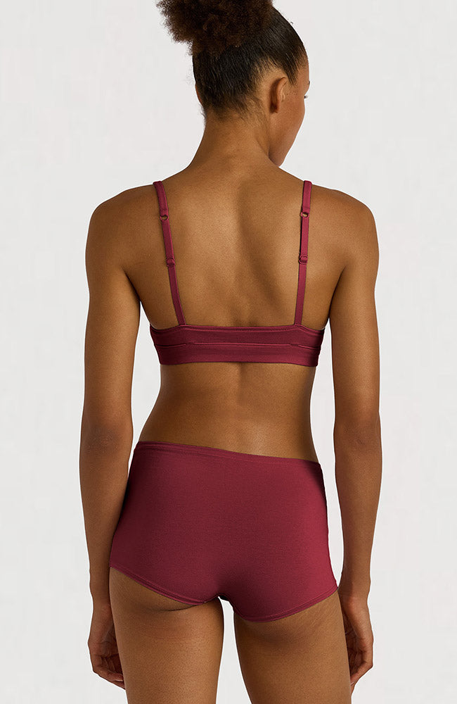 Organic Basics Flex triangle bralette rood 90% biologisch katoen dames | Sophie Stone