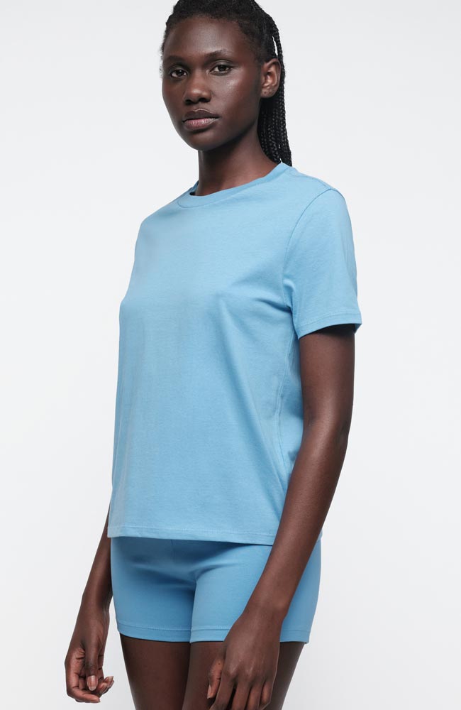 Organic Basics True Regular T-Shirt, Blue, Organic Cotton, Women's | Sophie Stone