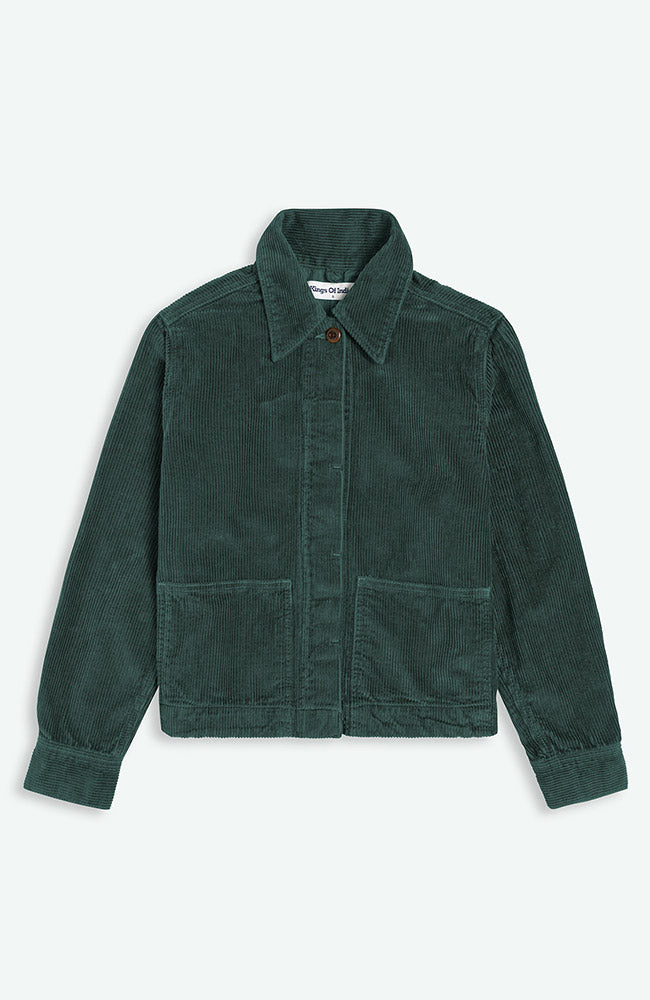 Kings of Indigo Ota cord jasje dark green 100% bio katoen voor dames | Sophie Stone