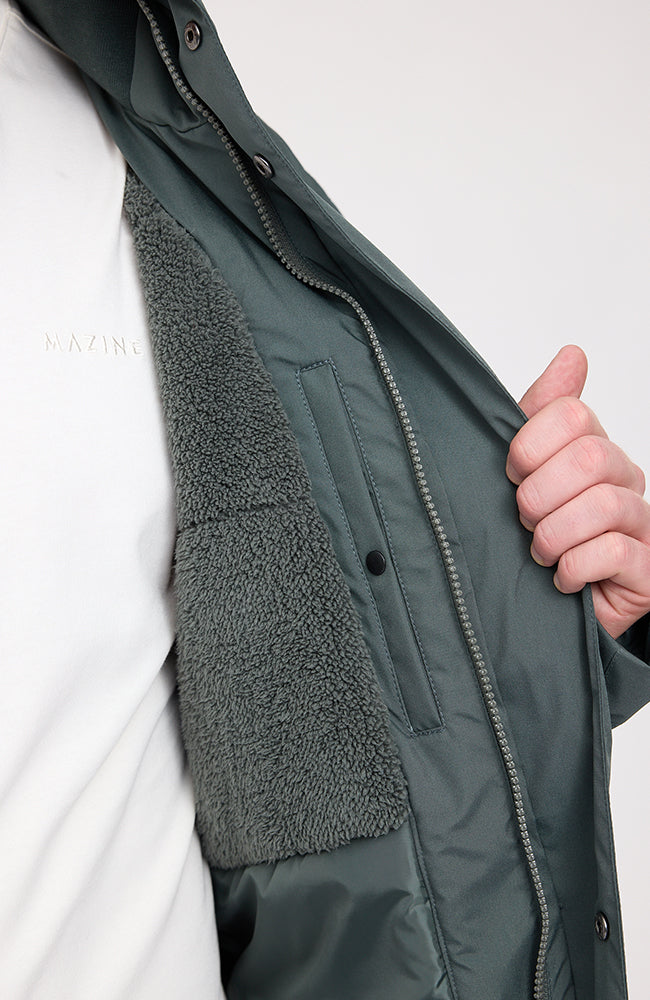 Mazine Padded parka jas bottle groen van gerecycled polyester man | Sophie Stone