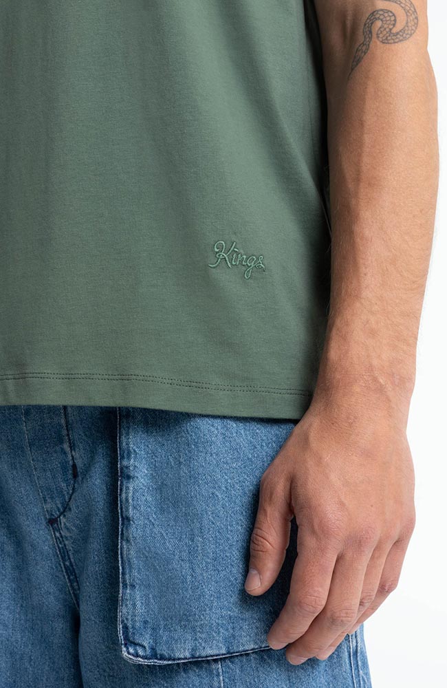 Kings of Indigo Penda t-shirt groen van biologisch katoen vrouw | Sophie Stone